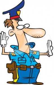 438018-Cartoon-Police-Officer-Controlling-Traffic