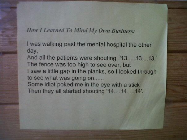 Minding your own business